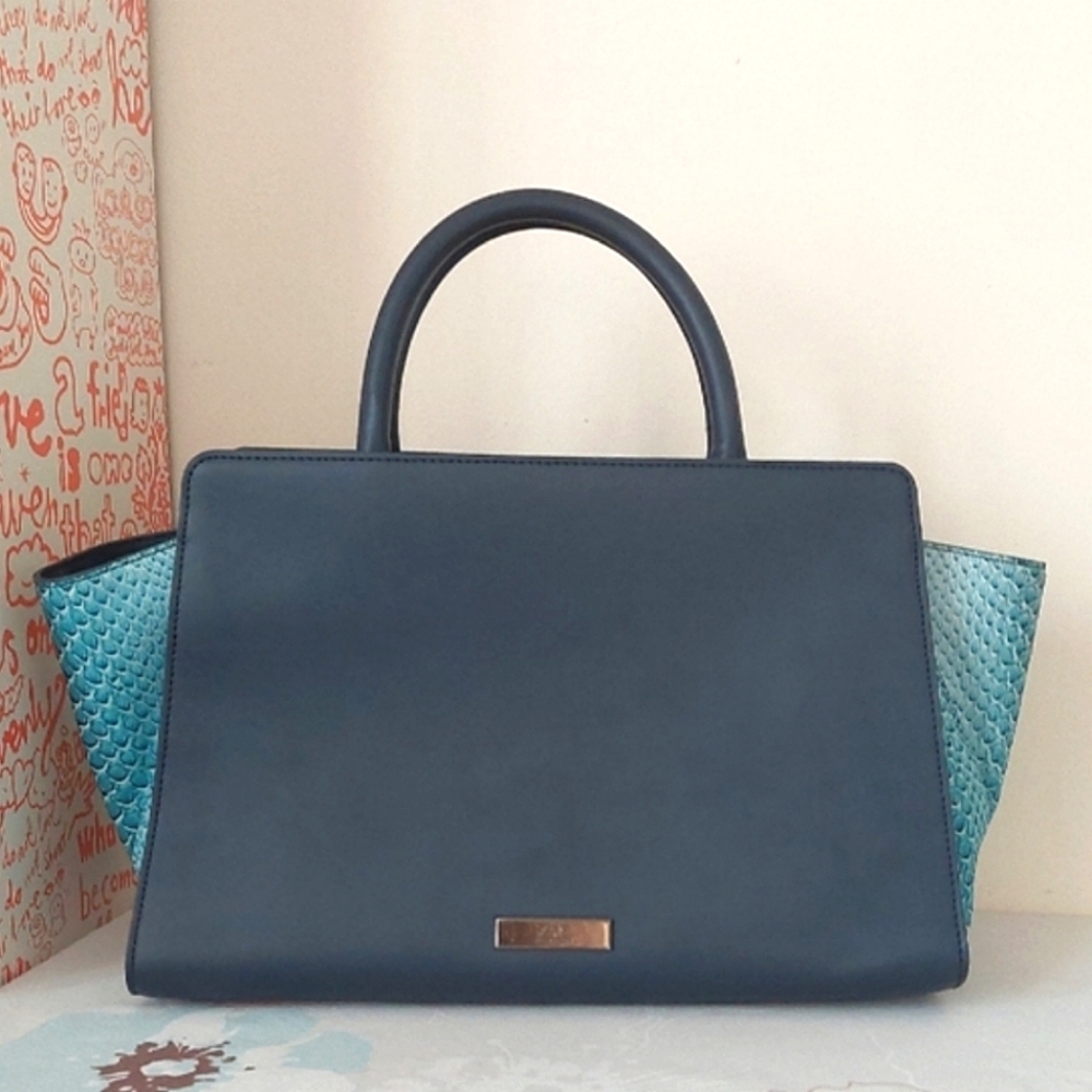 Zac Zacposen Navy Blue Leather Satchel / Shoulder Bag
